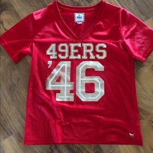 victoria secret pink 49er jersey